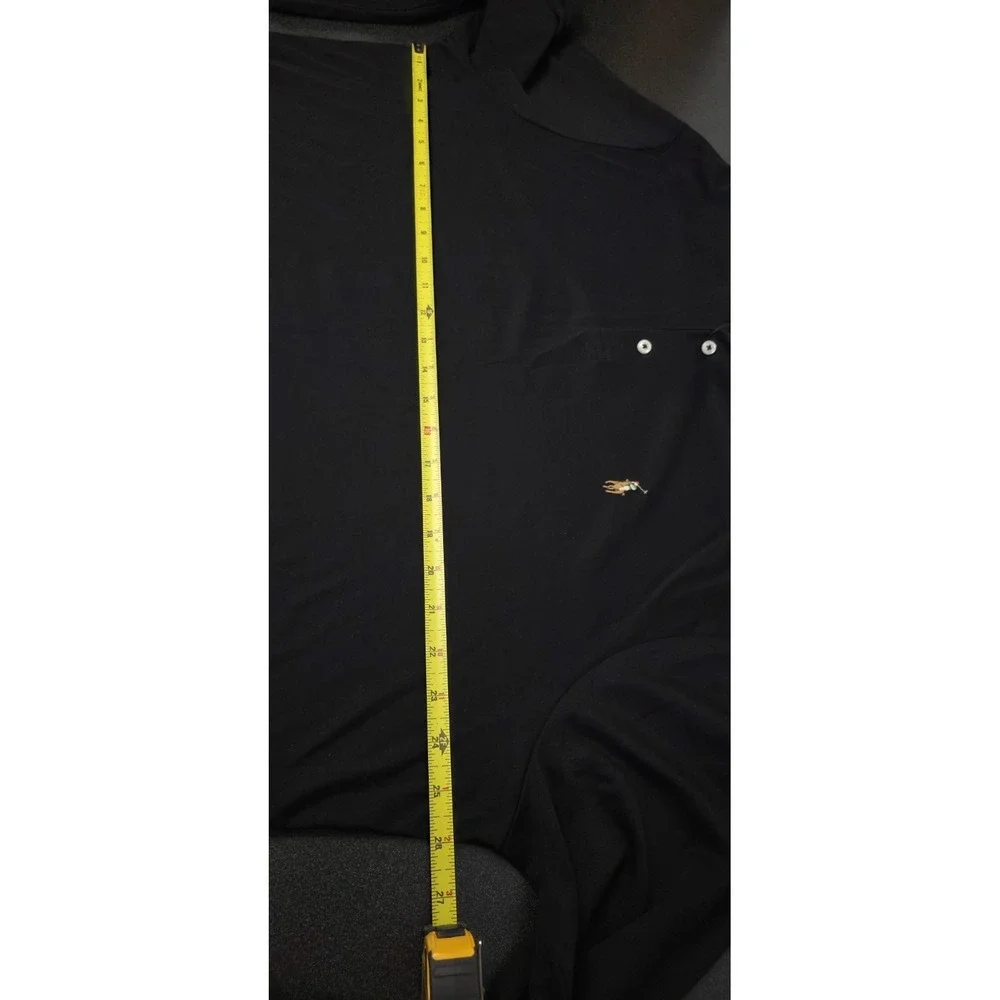 New POLO Ralph Lauren Long Sleeve Pima Cotton Polo Men XL Black Casual Pony Logo